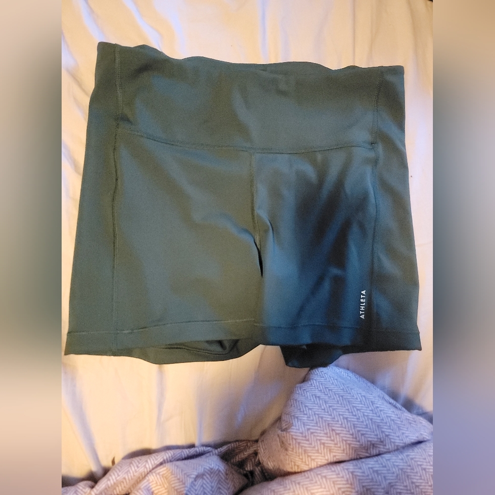 Green yoga shorts